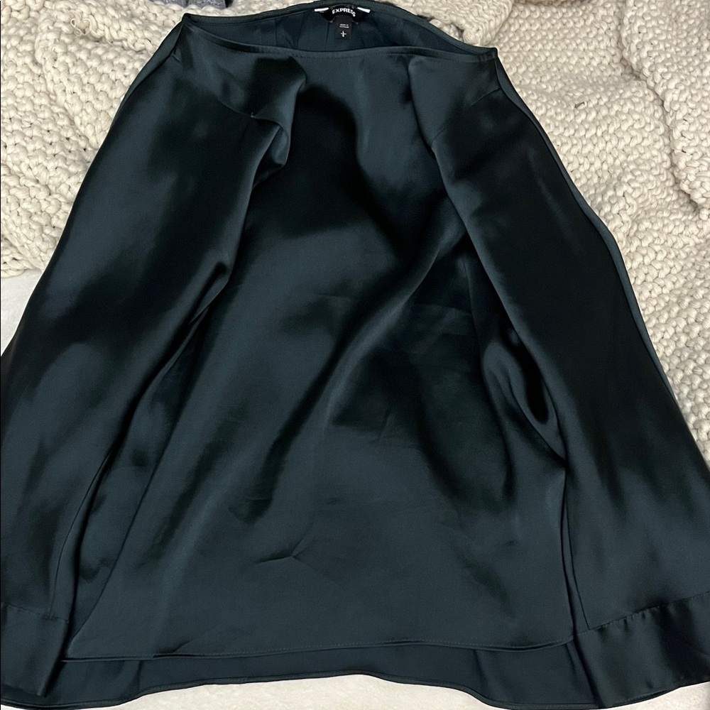Elegant Green Satin Dress Shirt